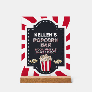 Popcorn-Bar - Acryltabellenzeichen für Party Acrylschild
