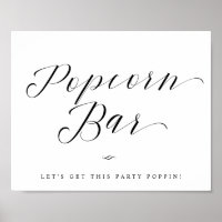Popcorn Bar Chic Brautparty oder Hochzeitszeichen