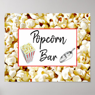 Popcorn-Bar-Hochzeit oder Baby Shower-Schild Poste Poster