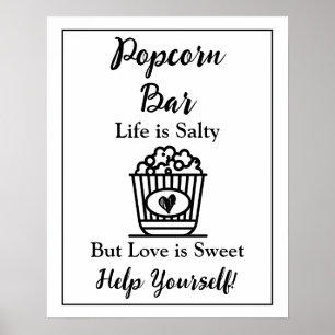 Popcorn-Bar Hochzeitszeichen Poster