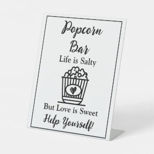 Popcorn-Bar Hochzeitszeichen Sockelschild