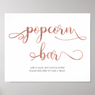 Popcorn-Bar   Rose Gold White Populous Wedding Sig Poster