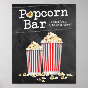 Popcorn Bar Sign Poster
