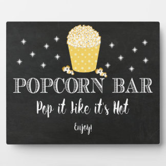 Popcorn Bar Sign Table Easel Fotoplatte