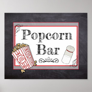 Popcorn Bar Wedding oder Baby Shower Sign Poster