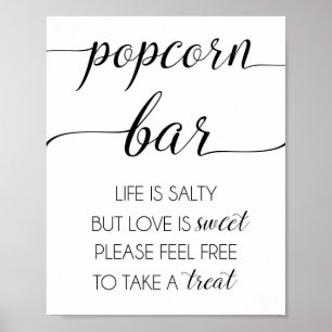 Popcorn Bar Wedding oder Party Sign Poster