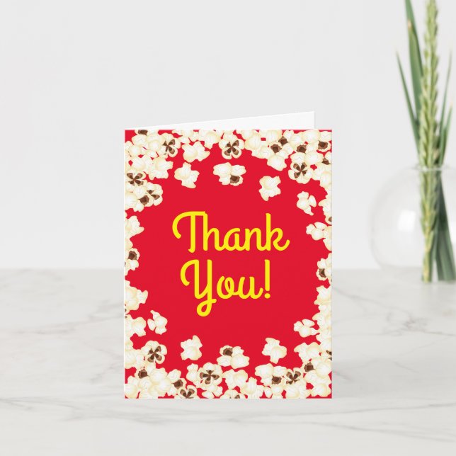 Popcorn Birthday Party Movie Theater Karte (Vorderseite)