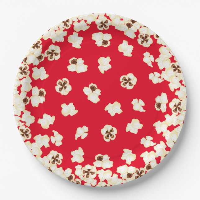 Popcorn Birthday Party Movie Theater Pappteller (Vorderseite)