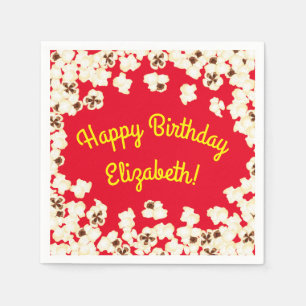 Popcorn Birthday Party Movie Theater Serviette