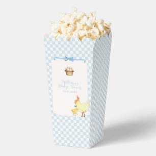 Popcorn Blau Gingham Kleiner Küken Junge Baby Show Geschenkschachtel