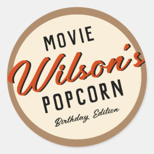 Popcorn-Box-Aufkleber Runder Aufkleber