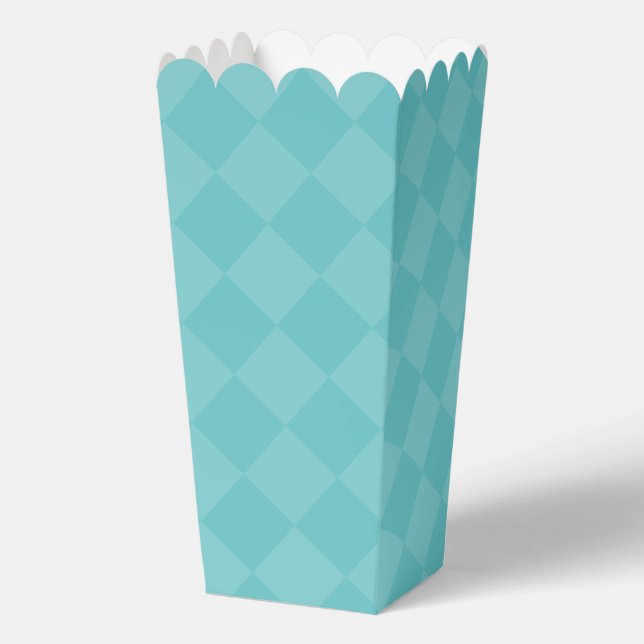 Popcorn-Box mit grünem karierten Gastgeschenken Geschenkschachtel (Vorderseite)