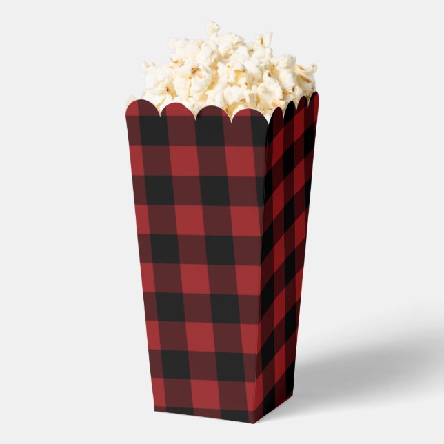 Popcorn-Box mit Kariertem Karo in Schwarz Geschenkschachtel (Geplatzt)