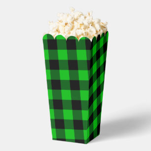 Popcorn-Box mit Kariertem Karo, schwarz grün Geschenkschachtel