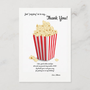 Popcorn-Box Vielen Dank Hinweis Einladung