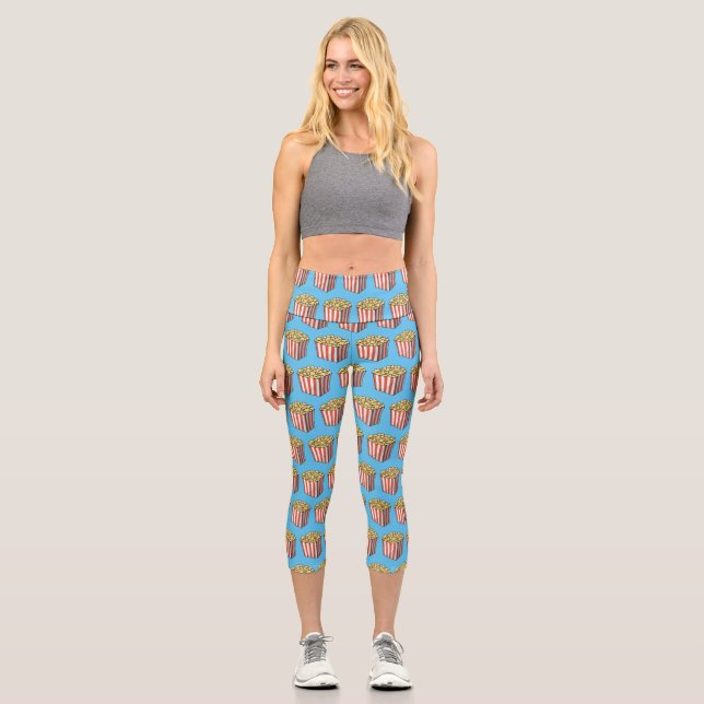 Popcorn-Cartoon-Abbildung Capri Leggings (Vorderseite)