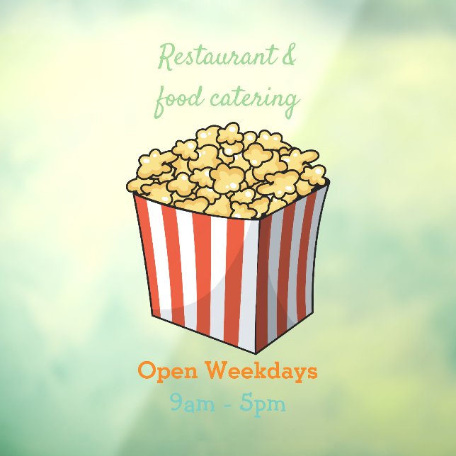 Popcorn-Cartoon-Abbildung Fensteraufkleber (Blatt 3)