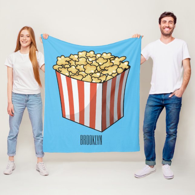 Popcorn-Cartoon-Abbildung Fleecedecke (Beispiel)