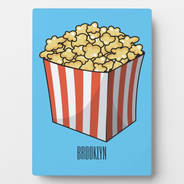 Popcorn-Cartoon-Abbildung Fotoplatte (Vorderseite)