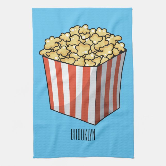 Popcorn-Cartoon-Abbildung Geschirrtuch (Vertikal)