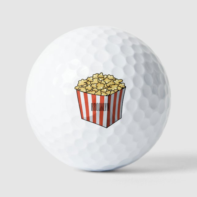 Popcorn-Cartoon-Abbildung Golfball (Vorderseite)