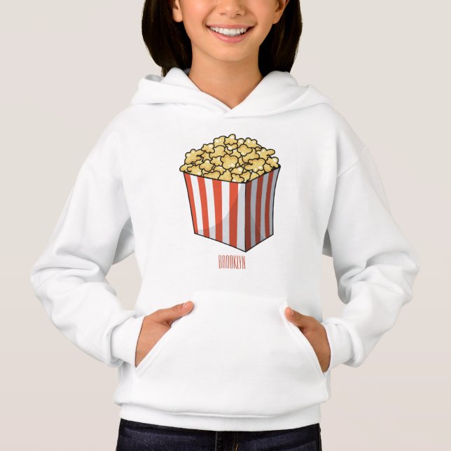 Popcorn-Cartoon-Abbildung Hoodie (Vorderseite)