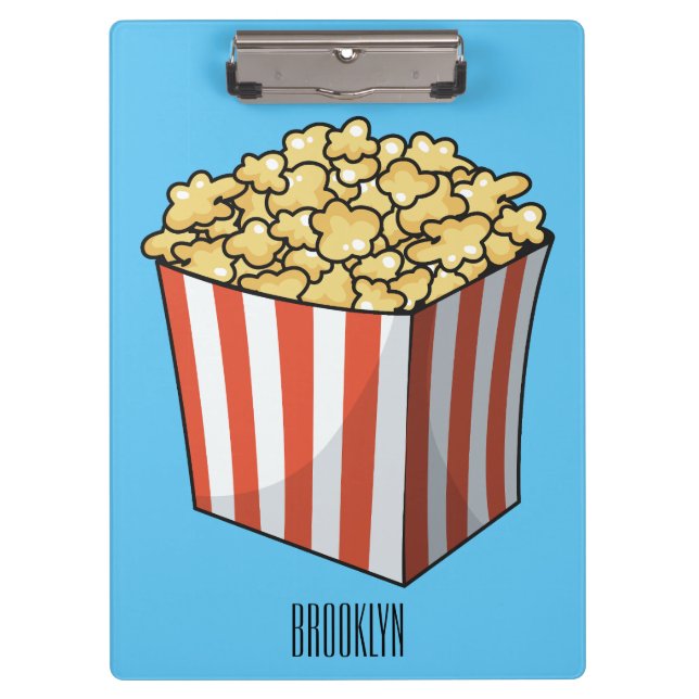Popcorn-Cartoon-Abbildung Klemmbrett (Vorderseite)