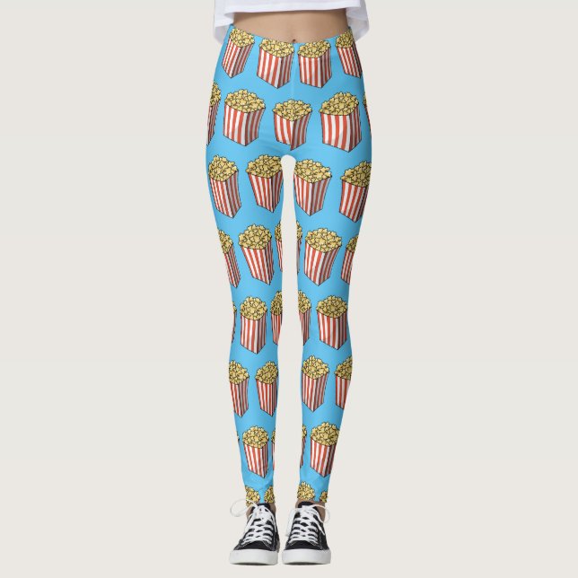 Popcorn-Cartoon-Abbildung Leggings (Vorderseite)
