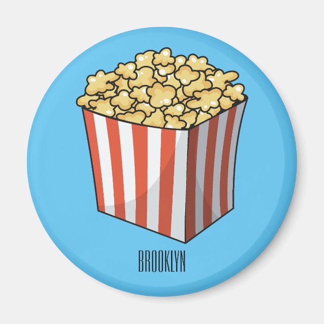 Popcorn-Cartoon-Abbildung Magnet (Vorne)