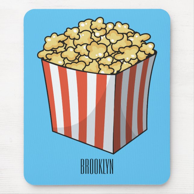 Popcorn-Cartoon-Abbildung Mousepad (Vorne)