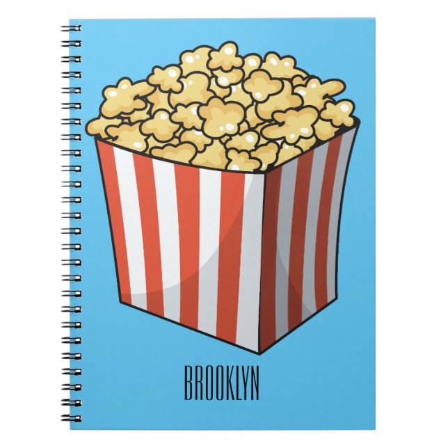 Popcorn-Cartoon-Abbildung Notizblock (Vorderseite)