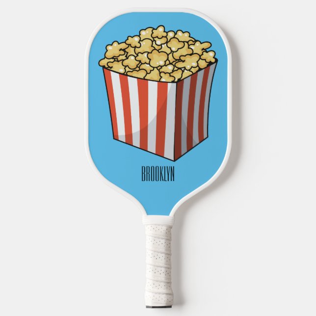 Popcorn-Cartoon-Abbildung Pickleball Schläger (Vorderseite)