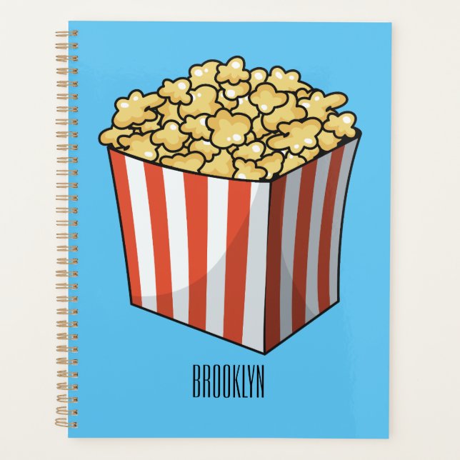 Popcorn-Cartoon-Abbildung Planer (Vorderseite)