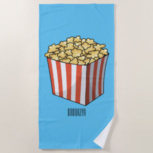 Popcorn-Cartoon-Abbildung Strandtuch