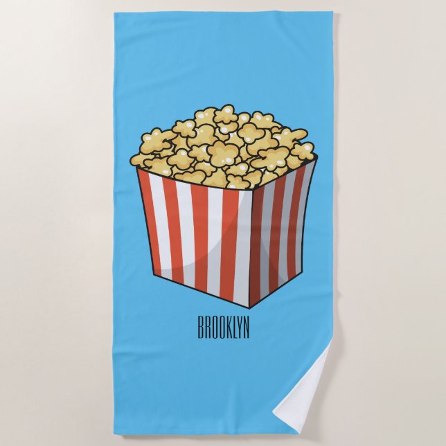Popcorn-Cartoon-Abbildung Strandtuch (Vorderseite)