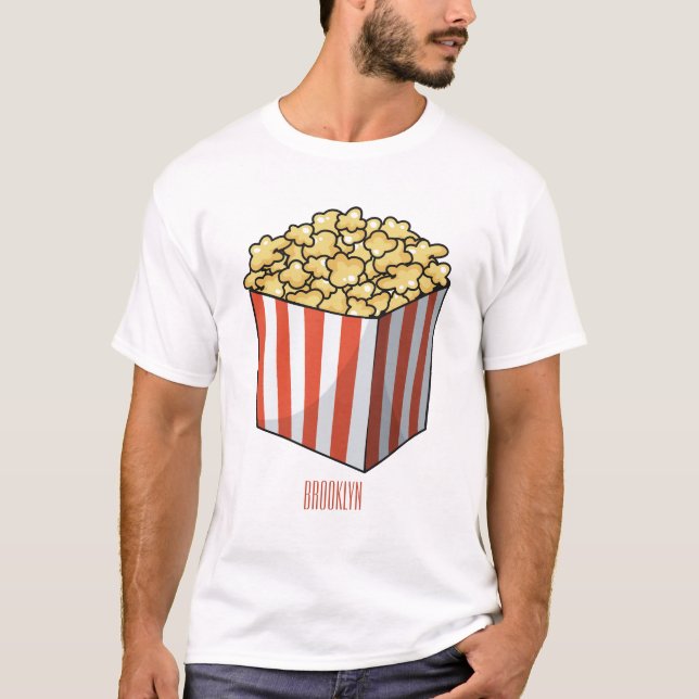 Popcorn-Cartoon-Abbildung T-Shirt (Vorderseite)