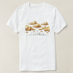 Popcorn City - Minimalistisch Funny Skyline T - Sh T-Shirt