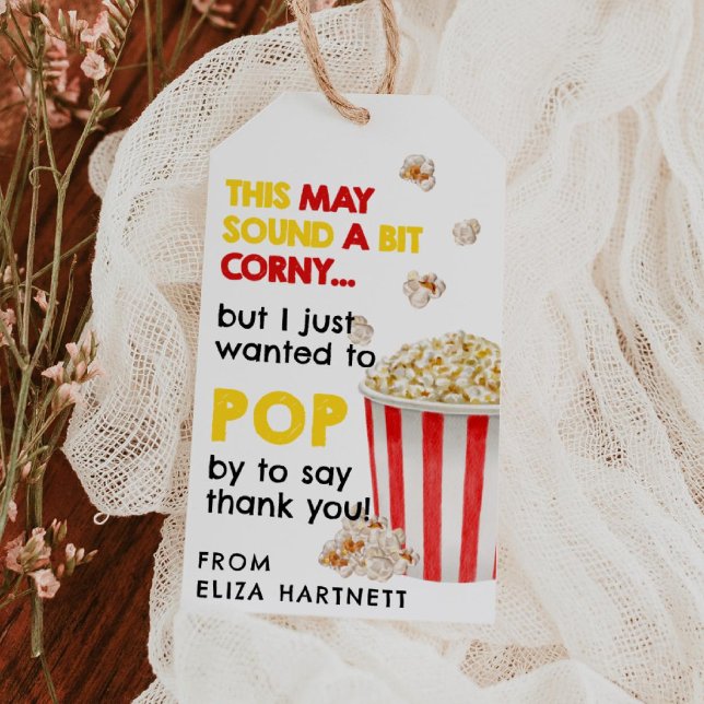Popcorn-Dankeschön-Geschenkanhänger Geschenkanhänger (Von Creator hochgeladen)