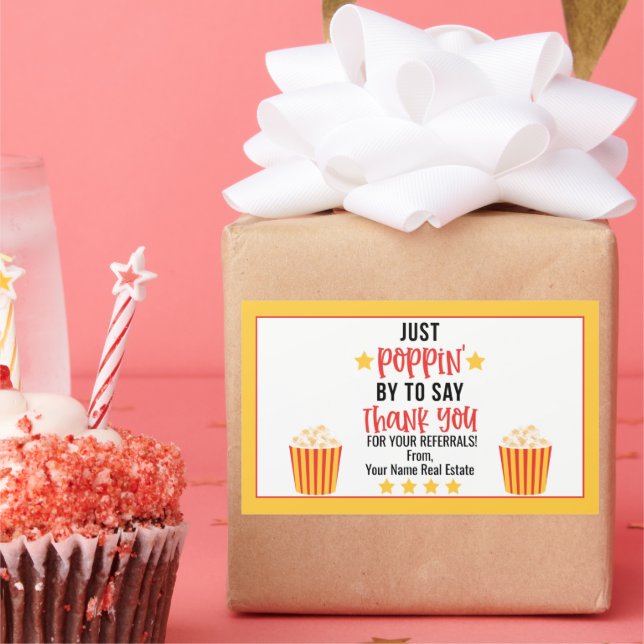 Popcorn dankt Ihnen für Ihre Bewerbungen Rechteckiger Aufkleber (Party)