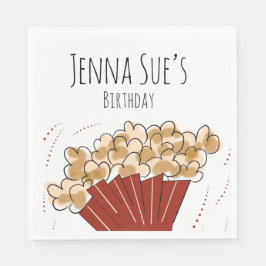 Popcorn Doodle Movie Outdoor Party Geburtstag Serviette