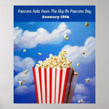 Popcorn fällt auf Popcorn Day Poster aus dem Himme