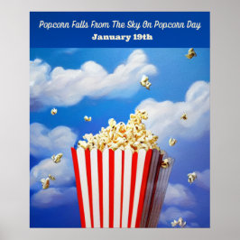 Popcorn fällt auf Popcorn Day Poster aus dem Himme
