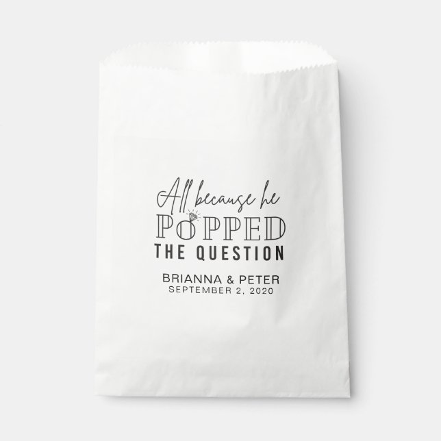 Popcorn Gastgeschenk Hochzeit Bags Geschenktütchen (Vorderseite)
