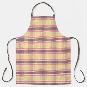 Popcorn Gelb Bubblegum Rosa Kaffee Braun Kariert Schürze