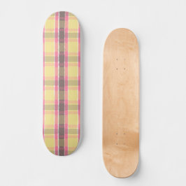 Popcorn Gelbbblegum Pink Kaffeebrot Kariert Skateboard