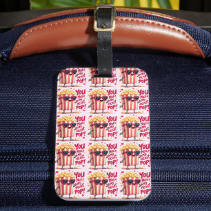 Popcorn-Herz-Pop-Valentins-Design Gepäckanhänger