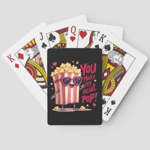 Popcorn-Herz-Pop-Valentins-Design Spielkarten