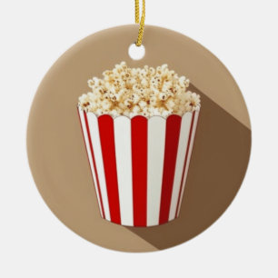 Popcorn im braunen Hintergrund Keramik Ornament