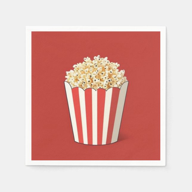 Popcorn im roten Hintergrund Serviette (Vorderseite)