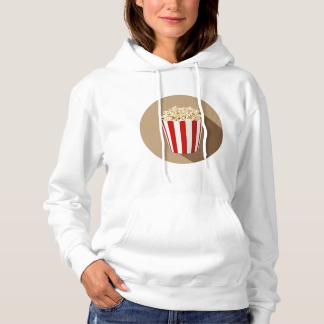 Popcorn in einer rot-weiß gestreiften Tube Hoodie (Vorderseite)